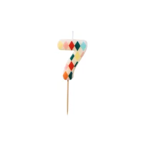7-es születésnapi szám gyertya - rombusz - 5.5 cm