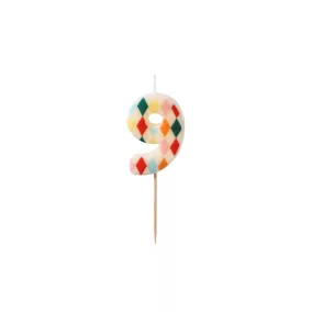 9-es születésnapi szám gyertya - rombusz - 5.5 cm