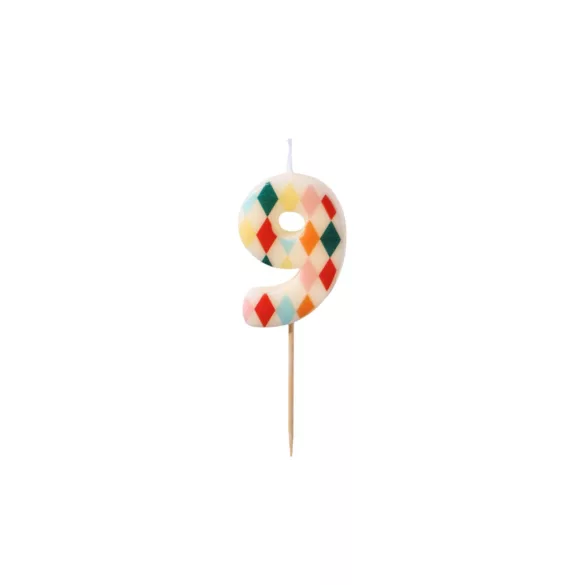 9-es születésnapi szám gyertya - rombusz - 5.5 cm