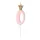 0-ás születésnapi szám gyertya - pink - 9.5 cm