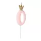 0-ás születésnapi szám gyertya - pink - 9.5 cm