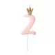 2-es születésnapi szám gyertya - pink - 9.5 cm