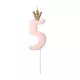 5-ös születésnapi szám gyertya - pink - 9.5 cm