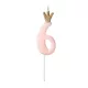 6-os születésnapi szám gyertya - pink - 9.5 cm