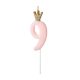 9-es születésnapi szám gyertya - pink - 9.5 cm