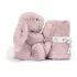 Jellycat szundikendő - Rózsa nyuszi díszdobozban