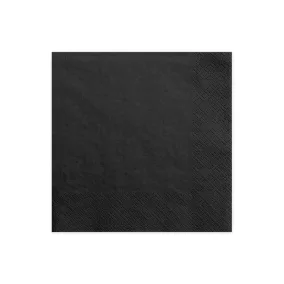 Egyszínű fekete szalvéta - 33x33 cm 20 db-os