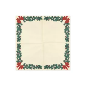   Karácsonyi girland mintás szalvéta - Bézs - 33 × 33 cm - 20 db
