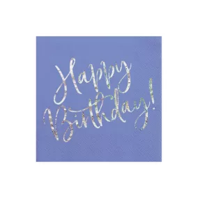 Happy Birthday szalvéta - kék - 33x33 cm 20 db-os