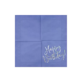 Happy Birthday szalvéta - kék - 33x33 cm 20 db-os