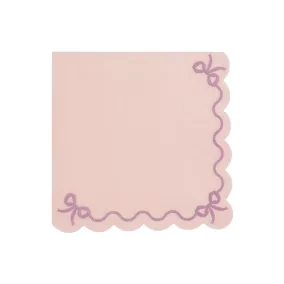   Hullámos szélű szalvéta - 33x33 cm - light pink - 12 db/csomag