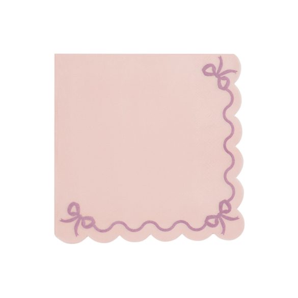 Hullámos szélű szalvéta - 33x33 cm - light pink - 12 db/csomag