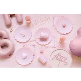   Hullámos szélű szalvéta - 33x33 cm - light pink - 12 db/csomag