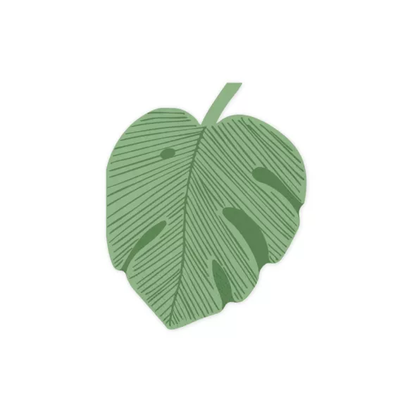 Monstera levél formájú szalvéták - 29 -1 × 36 cm - zöld - 12 db/csomag