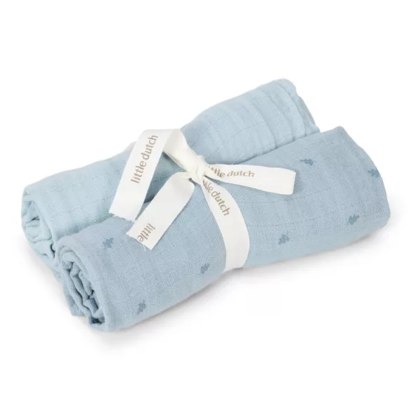 Little Dutch muszlin textilpelenka 70x70 - Pure Denim Blue