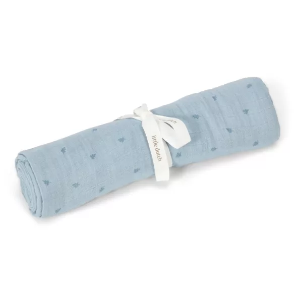 Little Dutch muszlin textilpelenka 120x120 - Pure Denim Blue