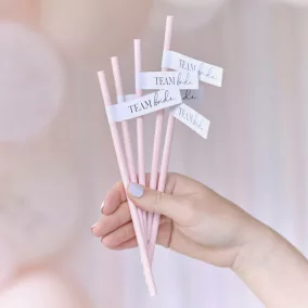 "Team Bride" papírszívószál lánybúcsúra