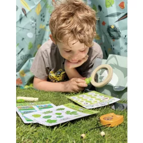 Erdei felfedező készlet nagyítóval, táskával, pléddel