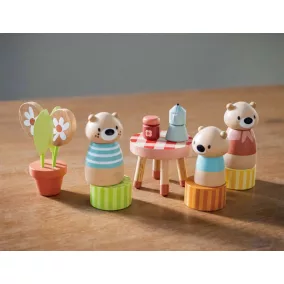   Tender Leaf Toys Csatornahajó 3 vidrafigurával és kiegészítőkkel