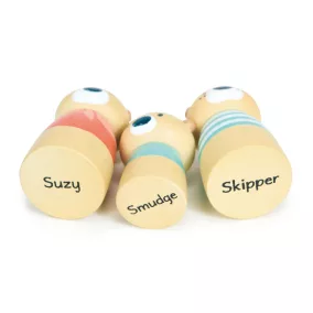   Tender Leaf Toys Csatornahajó 3 vidrafigurával és kiegészítőkkel