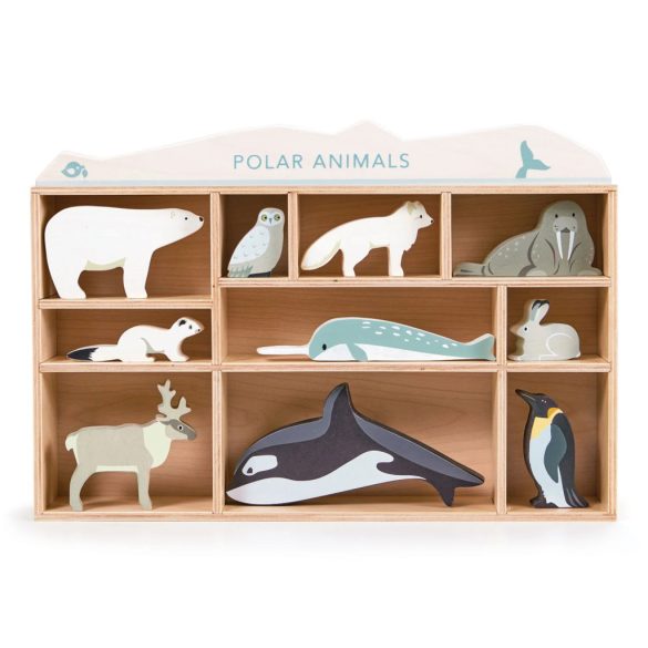 Tender Leaf Toys Sarkvidéki Állatok fa polcon