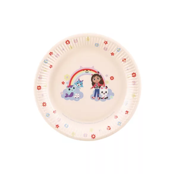 Gabi babaháza papír tányér - 23 cm - 1 csomag/6 db - Rainbow