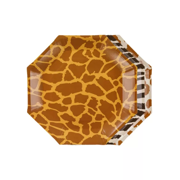 Safari mintás papír tányérok 23 cm vegyes 6 db/csomag