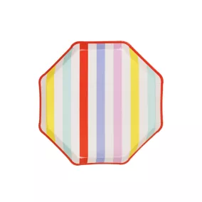 Csíkos party tányérok - 24 -5 × 24 -5 cm - 6 db/csomag