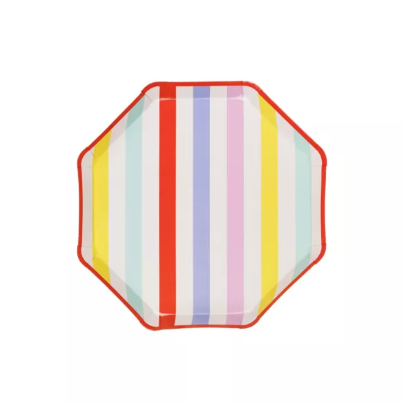 Csíkos party tányérok - 24 -5 × 24 -5 cm - 6 db/csomag