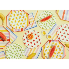 Csíkos party tányérok - 24 -5 × 24 -5 cm - 6 db/csomag