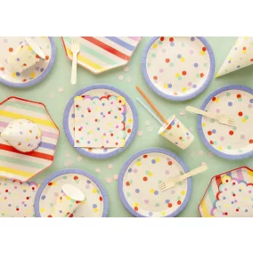 Csíkos party tányérok - 24 -5 × 24 -5 cm - 6 db/csomag