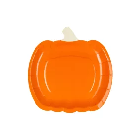   Tök formájú papírtányér 23,5 × 24 cm - Narancssárga - 6 db/csomag