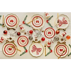 Papírtányér masnival - Bézs-arany - 24 × 26,8 cm - 6 db