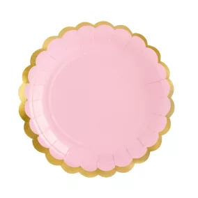 Papírtányér - pasztell pink - 6 db-os csomag