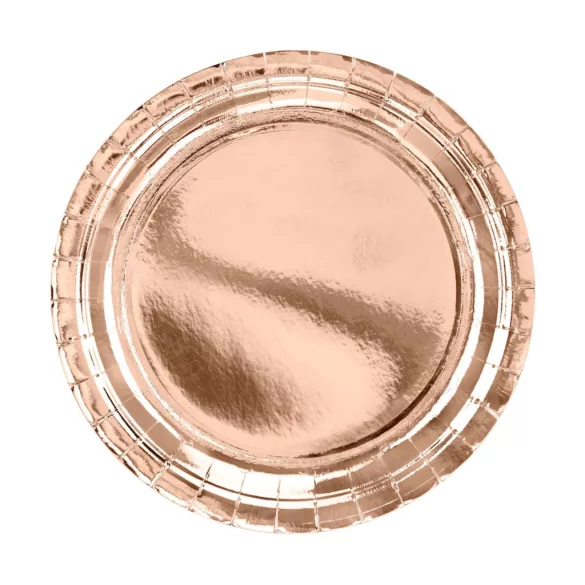 Rose gold papírtányér - 6 db-os szett