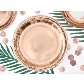 Rose gold papírtányér - 6 db-os szett