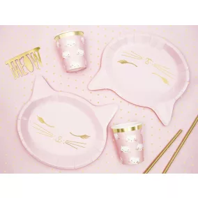 Cicás papírtányér - light pink - 6 db-os szett