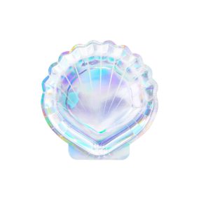 Kagylós papírtányér - irizáló - 6 db-os csomag