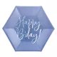 Happy Birthday papírtányér - navy blue - 6 db-os szett