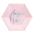Happy Birthday papírtányér - light pink - 6 db-os szett
