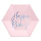 Happy Birthday papírtányér - light pink - 6 db-os szett