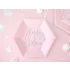 Happy Birthday papírtányér - light pink - 6 db-os szett