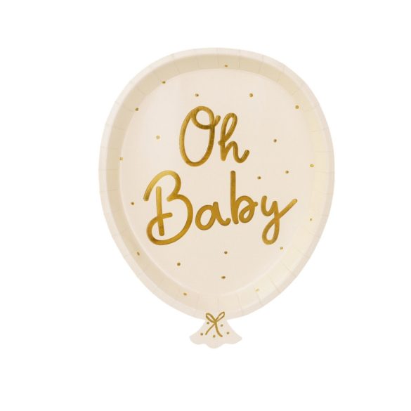 Babaváró papírtányér – Oh Baby - 6 db