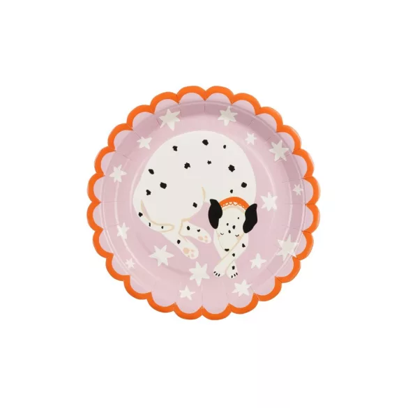 Party tányérok - Dalmata mintás 18x18 cm 6 db-os csomag