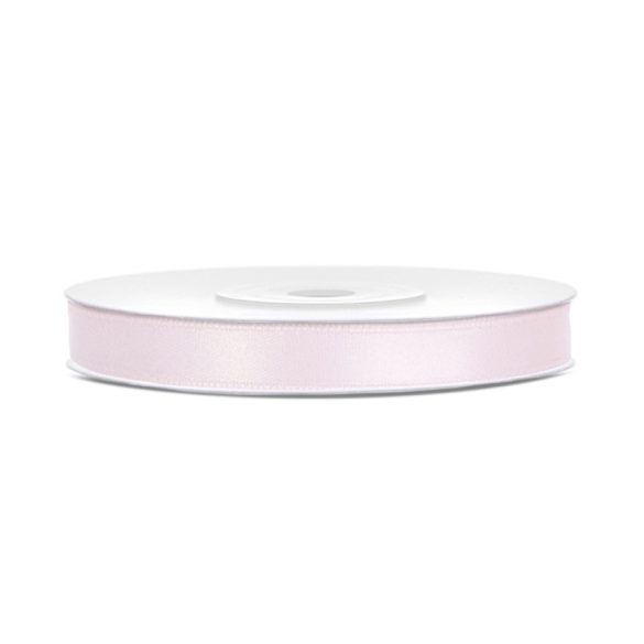 Szatén Szalag - Halvány pink - 6 mm/25 m