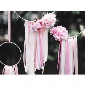 Szatén Szalag - Halvány pink - 6 mm/25 m