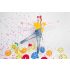 Konfetti ágyú - vidám színek - 40 cm
