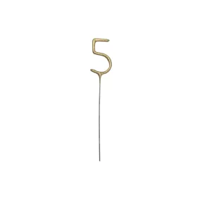 Arany csillagszóró 5-ös szám - arany - 15 cm