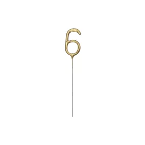 Arany csillagszóró 6-os szám - arany - 15 cm