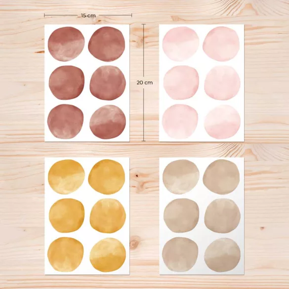 Akvarell pötty falmatrica – “naplemente színvilág” 6.5 cm